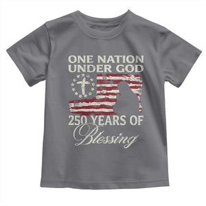 250th Anniversary USA Toddler T Shirt One Nation Under God 250 Years Of Blessing TS14 Charcoal Print Your Wear