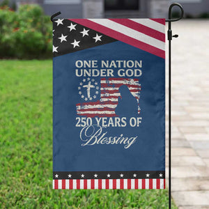 250th Anniversary USA Patriotic Garden Flag One Nation Under God 250 Years Of Blessing TS14 Classic Blue Black Print Your Wear