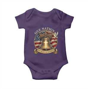 One Nation Under God 250 Years Of Blessing Baby Onesie Christian Cross Bald Eagle 4th of July TS14 Purple Print Your Wear