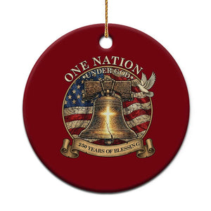 One Nation Under God 250 Years Of Blessing Ceramic Ornament Christian Cross Bald Eagle 4th of July TS14 1pc Red Print Your Wear
