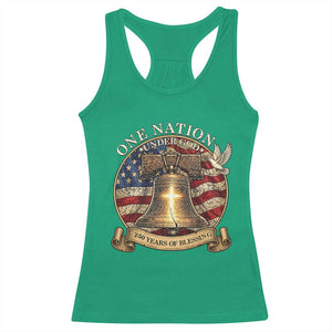 One Nation Under God 250 Years Of Blessing Racerback Tank Top Christian Cross Bald Eagle 4th of July TS14 Irish Green Print Your Wear