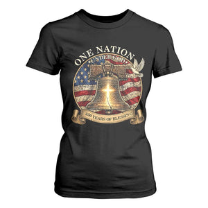 One Nation Under God 250 Years Of Blessing T Shirt For Women Christian Cross Bald Eagle 4th of July TS14 Black Print Your Wear