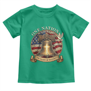 One Nation Under God 250 Years Of Blessing Toddler T Shirt Christian Cross Bald Eagle 4th of July TS14 Irish Green Print Your Wear