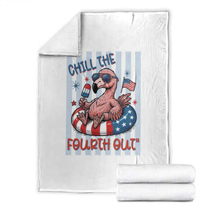 Chill The Fourth Out Throw Blanket Flamerica Flamingo 4th Of July