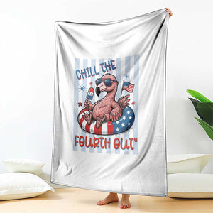 Chill The Fourth Out Throw Blanket Flamerica Flamingo 4th Of July