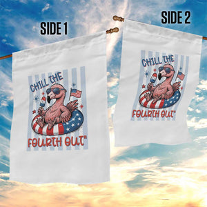 Chill The Fourth Out Garden Flag Flamerica Flamingo 4th Of July