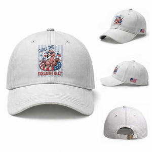 Chill The Fourth Out Baseball Cap Flamerica Flamingo 4th Of July