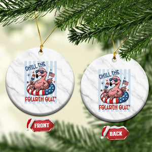 Chill The Fourth Out Ceramic Ornament Flamerica Flamingo 4th Of July