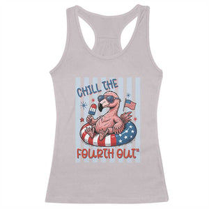 Chill The Fourth Out Racerback Tank Top Flamerica Flamingo 4th Of July