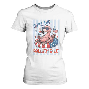 Chill The Fourth Out T Shirt For Women Flamerica Flamingo 4th Of July