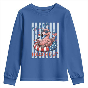 Chill The Fourth Out Youth Sweatshirt Flamerica Flamingo 4th Of July