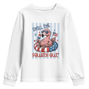 Chill The Fourth Out Youth Sweatshirt Flamerica Flamingo 4th Of July
