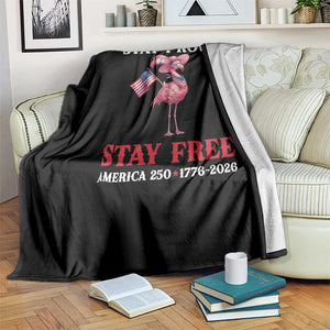 250 Years Anniversary Throw Blanket Flamingo 4Th Of July Patriotic USA Independence Flamerica