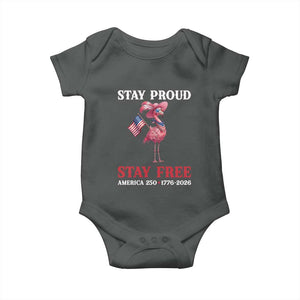 250 Years Anniversary Baby Onesie Flamingo 4Th Of July Patriotic USA Independence Flamerica