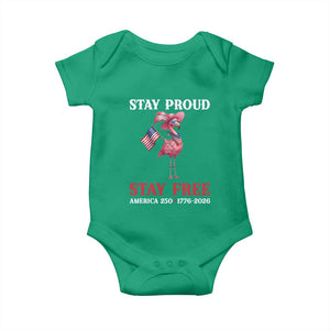 250 Years Anniversary Baby Onesie Flamingo 4Th Of July Patriotic USA Independence Flamerica