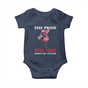 250 Years Anniversary Baby Onesie Flamingo 4Th Of July Patriotic USA Independence Flamerica