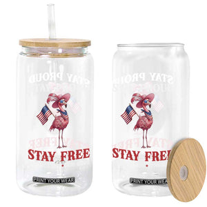 250 Years Anniversary Glass Can Flamingo 4Th Of July Patriotic USA Independence Flamerica TS14 Print Your Wear