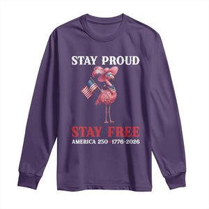 250 Years Anniversary Long Sleeve Shirt Flamingo 4Th Of July Patriotic USA Independence Flamerica