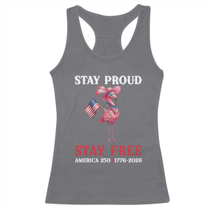 250 Years Anniversary Racerback Tank Top Flamingo 4Th Of July Patriotic USA Independence Flamerica