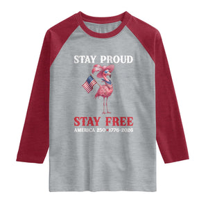250 Years Anniversary Raglan Shirt Flamingo 4Th Of July Patriotic USA Independence Flamerica TS14 Heather Gray Heather Red Print Your Wear