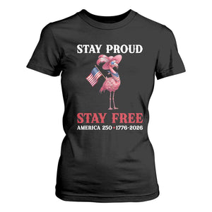 250 Years Anniversary T Shirt For Women Flamingo 4Th Of July Patriotic USA Independence Flamerica