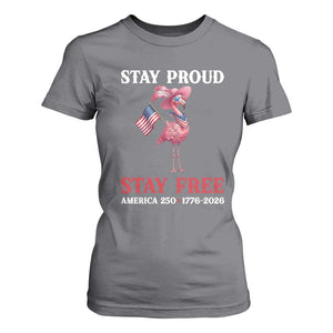250 Years Anniversary T Shirt For Women Flamingo 4Th Of July Patriotic USA Independence Flamerica