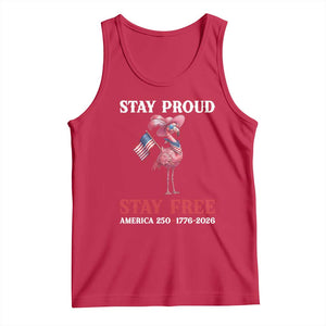 250 Years Anniversary Tank Top Flamingo 4Th Of July Patriotic USA Independence Flamerica TS14 Red Print Your Wear