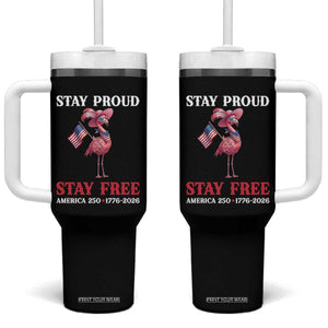 250 Years Anniversary Tumbler With Handle Flamingo 4Th Of July Patriotic USA Independence Flamerica
