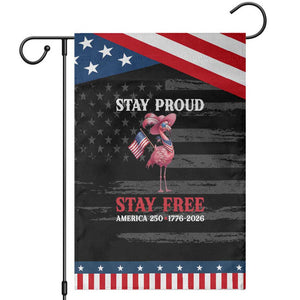 250 Years Anniversary Patriotic Garden Flag Flamingo 4Th Of July USA Independence Flamerica TS14 Distressed Black Blue Print Your Wear
