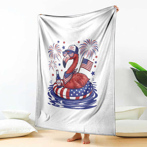 Flamingo 4Th Of July Patriotic USA American Flag Throw Blanket TS14 Print Your Wear