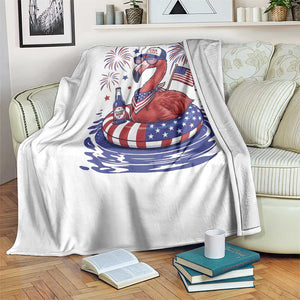 Flamingo 4Th Of July Patriotic USA American Flag Throw Blanket TS14 Print Your Wear