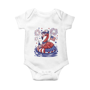 Flamingo 4Th Of July Patriotic USA American Flag Baby Onesie