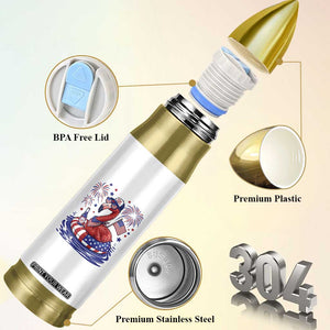 Flamingo 4Th Of July Patriotic USA American Flag Bullet Tumbler