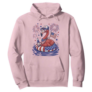 Flamingo 4Th Of July Patriotic USA American Flag Hoodie
