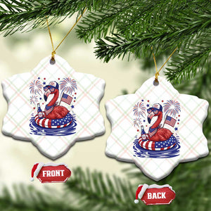 Flamingo 4Th Of July Patriotic USA American Flag Ceramic Ornament TS14 Print Your Wear