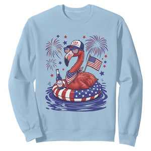 Flamingo 4Th Of July Patriotic USA American Flag Sweatshirt