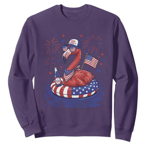 Flamingo 4Th Of July Patriotic USA American Flag Sweatshirt