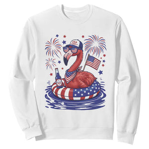 Flamingo 4Th Of July Patriotic USA American Flag Sweatshirt