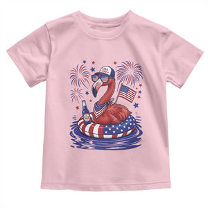 Flamingo 4Th Of July Patriotic USA American Flag Toddler T Shirt
