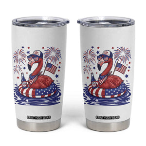 Flamingo 4Th Of July Patriotic USA American Flag Tumbler Cup