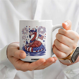 Flamingo 4Th Of July Patriotic USA American Flag Coffee Mug