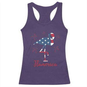 Flamingo 4Th Of July Patriotic USA Independence Flamerica Racerback Tank Top