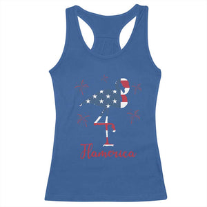 Flamingo 4Th Of July Patriotic USA Independence Flamerica Racerback Tank Top