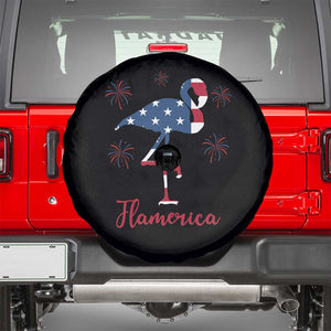 Flamingo 4Th Of July Patriotic USA Independence Flamerica Spare Tire Cover