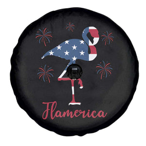 Flamingo 4Th Of July Patriotic USA Independence Flamerica Spare Tire Cover