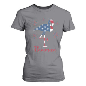 Flamingo 4Th Of July Patriotic USA Independence Flamerica T Shirt For Women TS14 Charcoal Print Your Wear