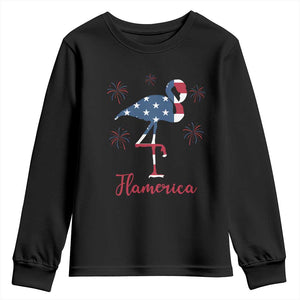 Flamingo 4Th Of July Patriotic USA Independence Flamerica Youth Sweatshirt