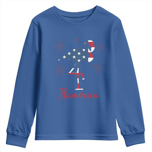 Flamingo 4Th Of July Patriotic USA Independence Flamerica Youth Sweatshirt