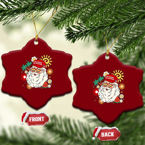 USA 250th Anniversary Santa Christmas In July Ceramic Ornament