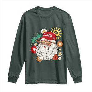 USA 250th Anniversary Santa Christmas In July Long Sleeve Shirt